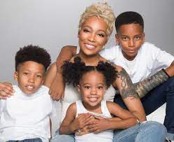 Monica Brown with her children