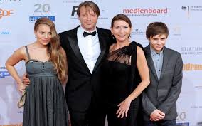 Mads Mikkelsen with his wife & children