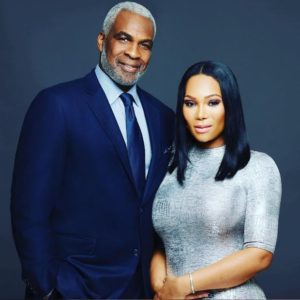 Charles Oakley with his wife