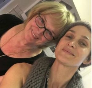 Carrie Anne Moss with her mother