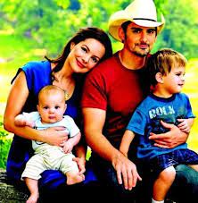 Brad Paisley with his wife & sons
