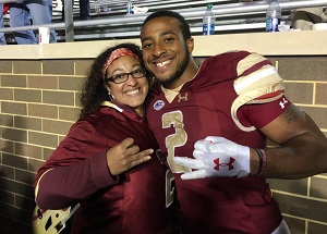 AJ Dillon with his mother