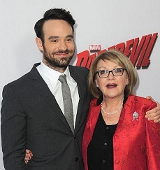 Charlie Cox with his mother